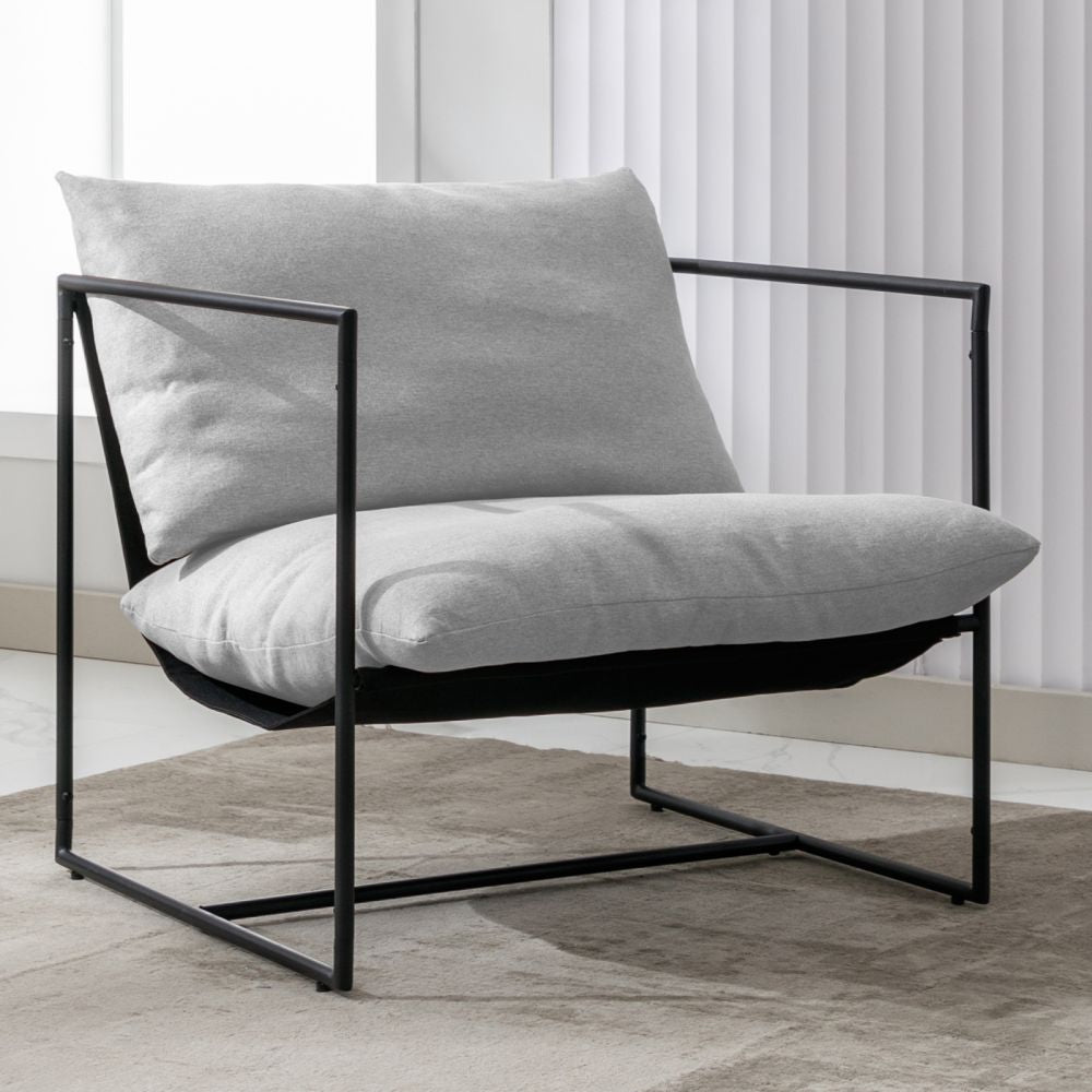 Mjkone Metal Soft Accent Chair with Loose Cushion