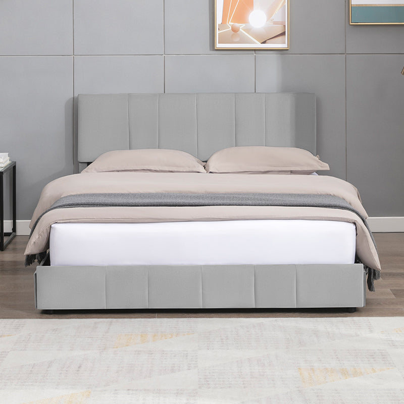Mjkone Modern Upholstered Storage Bed Frame with 4 Large Drawers