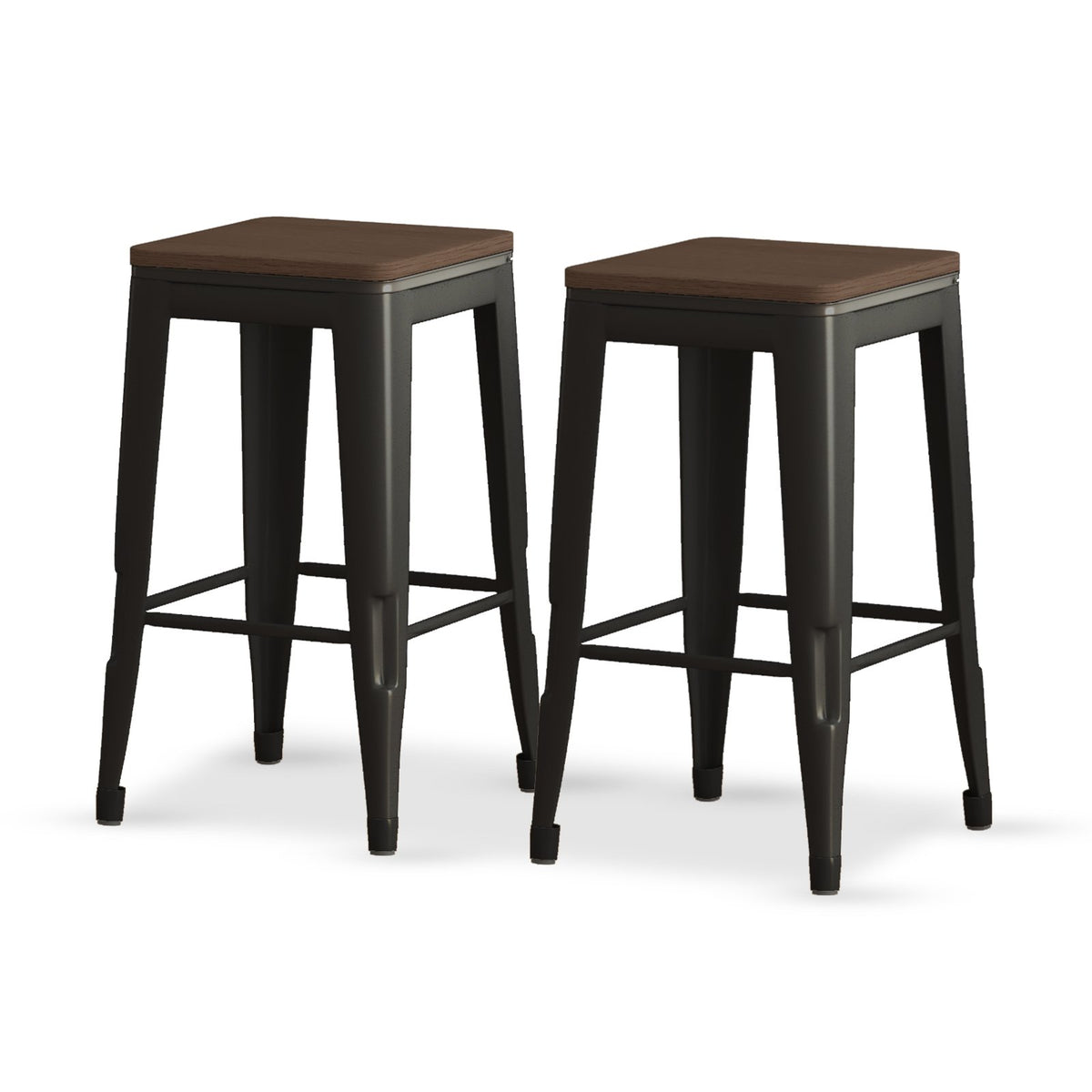 Mjkone Stackable Modern Industrial Metal Barstool Set of 2 / 4
