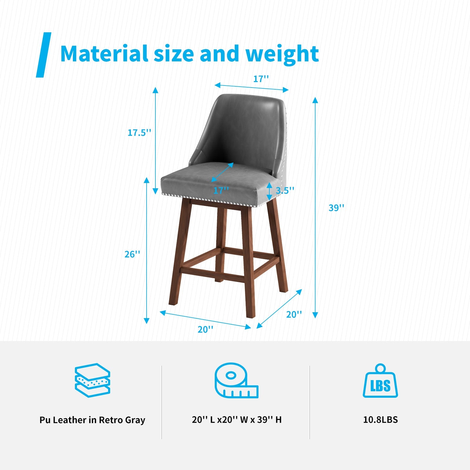 Bar stool chair online size