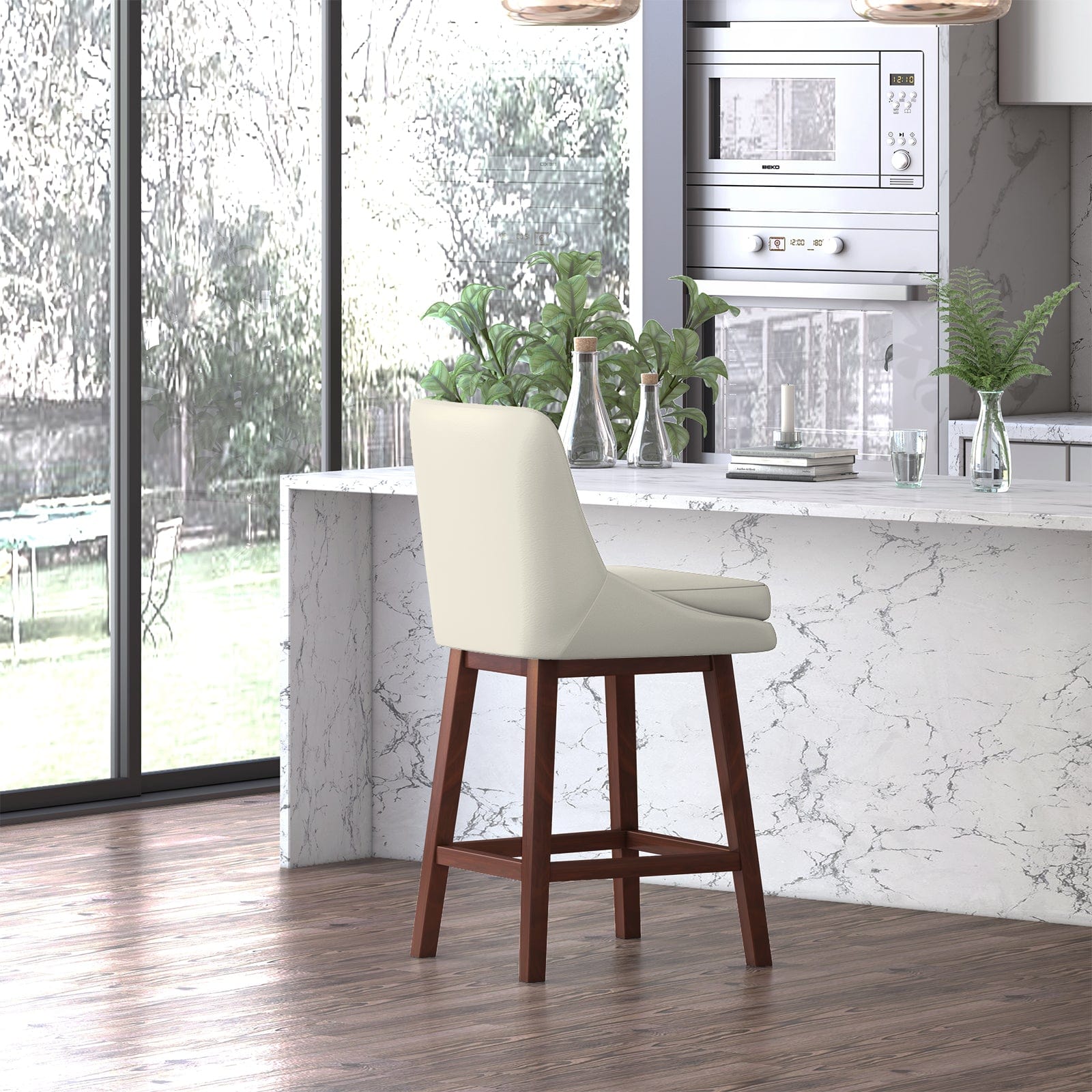 Leather kitchen bar stools best sale with backs