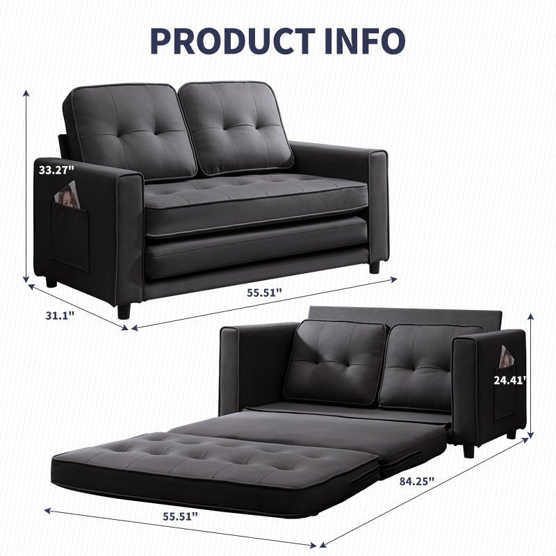 Convertible Sofa Bed | Modern 3-in-1 Folding Sleeper Cot Tri-Fold Multi-Function Loveseat - Mjkonesofa bed