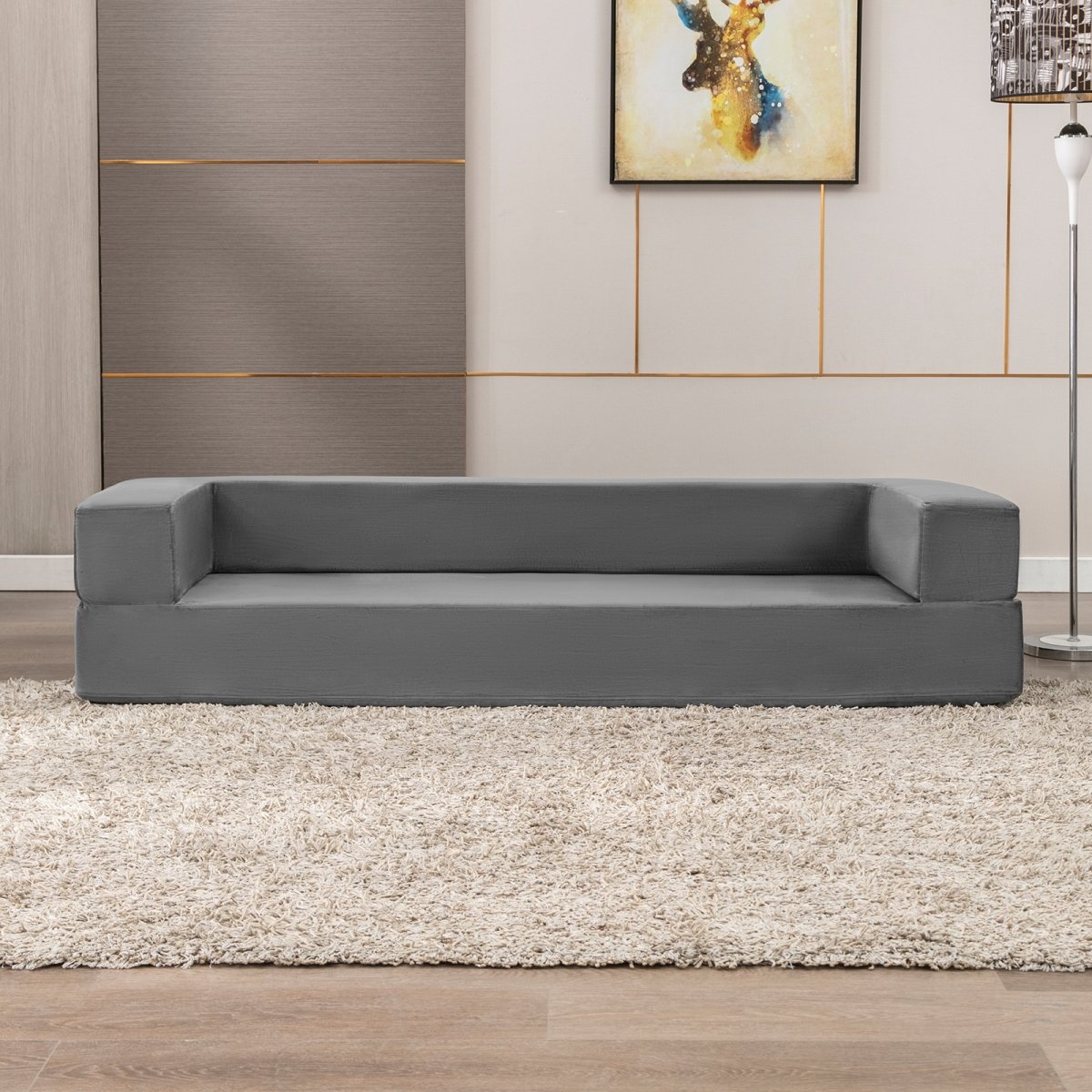 Couch Sofa Bed | Folding Convertible Sofa With Three Futon Ottomans - Mjkonesofa bed