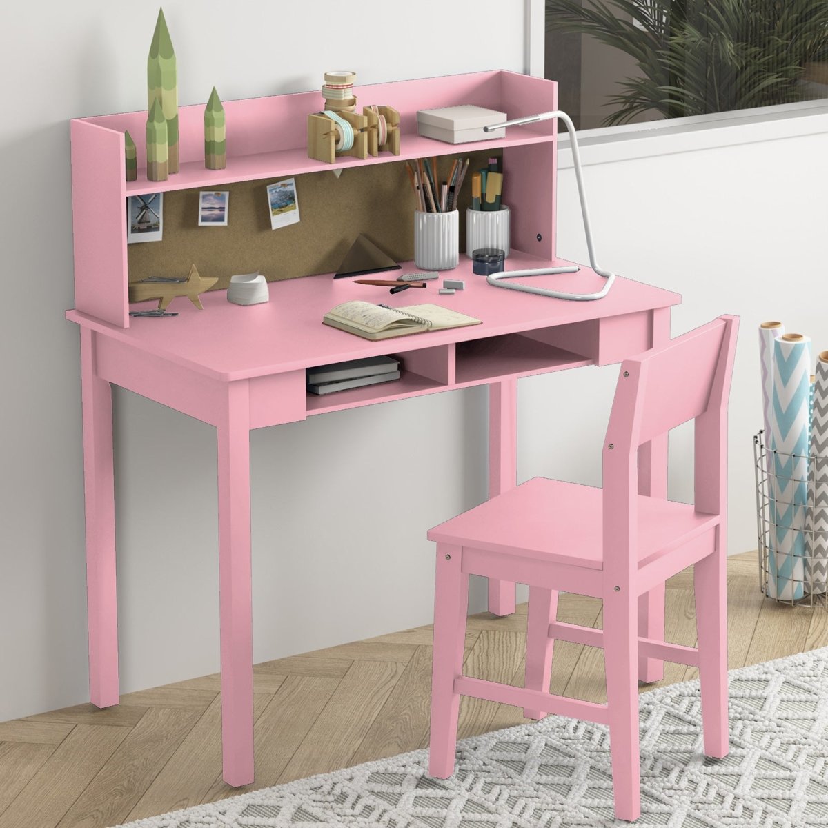 Little Girls Desk with Hutch and Chair 