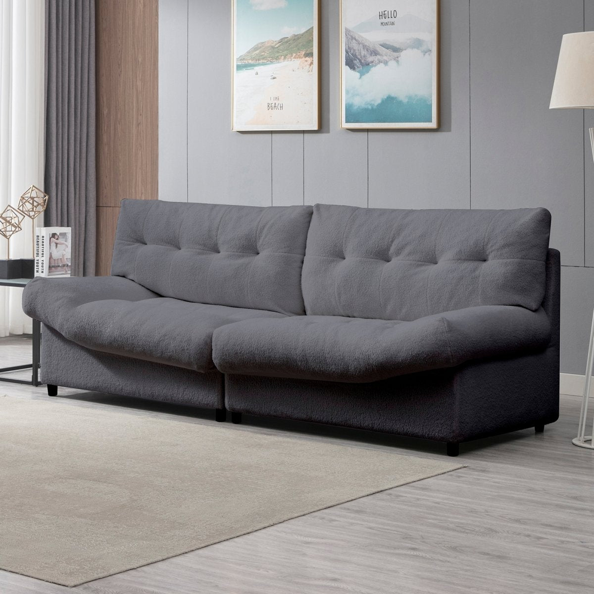 Mjkone 2 Seater Modern Oversized Loveseat Sofa Couch