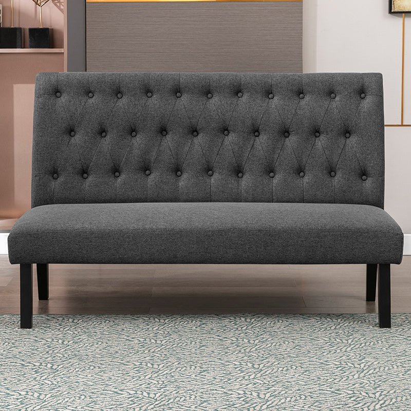 Loveseat | Upholstered Linen Tufted Button Couch - Mjkonesofa