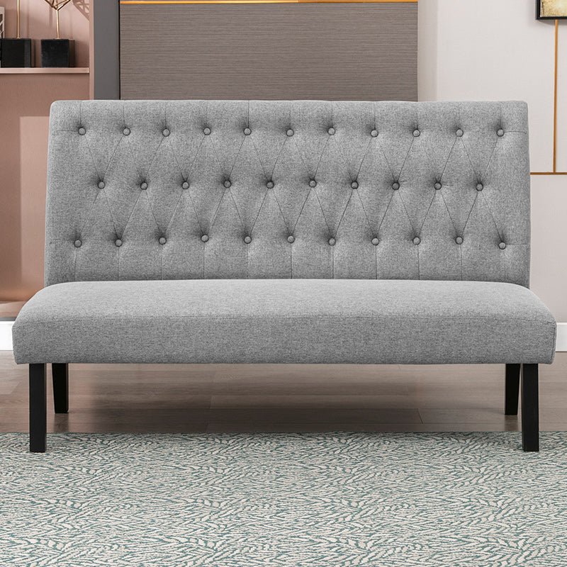 Loveseat | Upholstered Linen Tufted Button Couch - Mjkonesofa