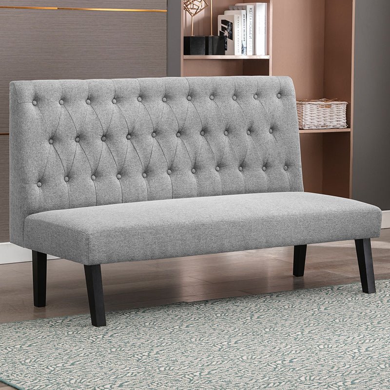 Loveseat | Upholstered Linen Tufted Button Couch - Mjkonesofa