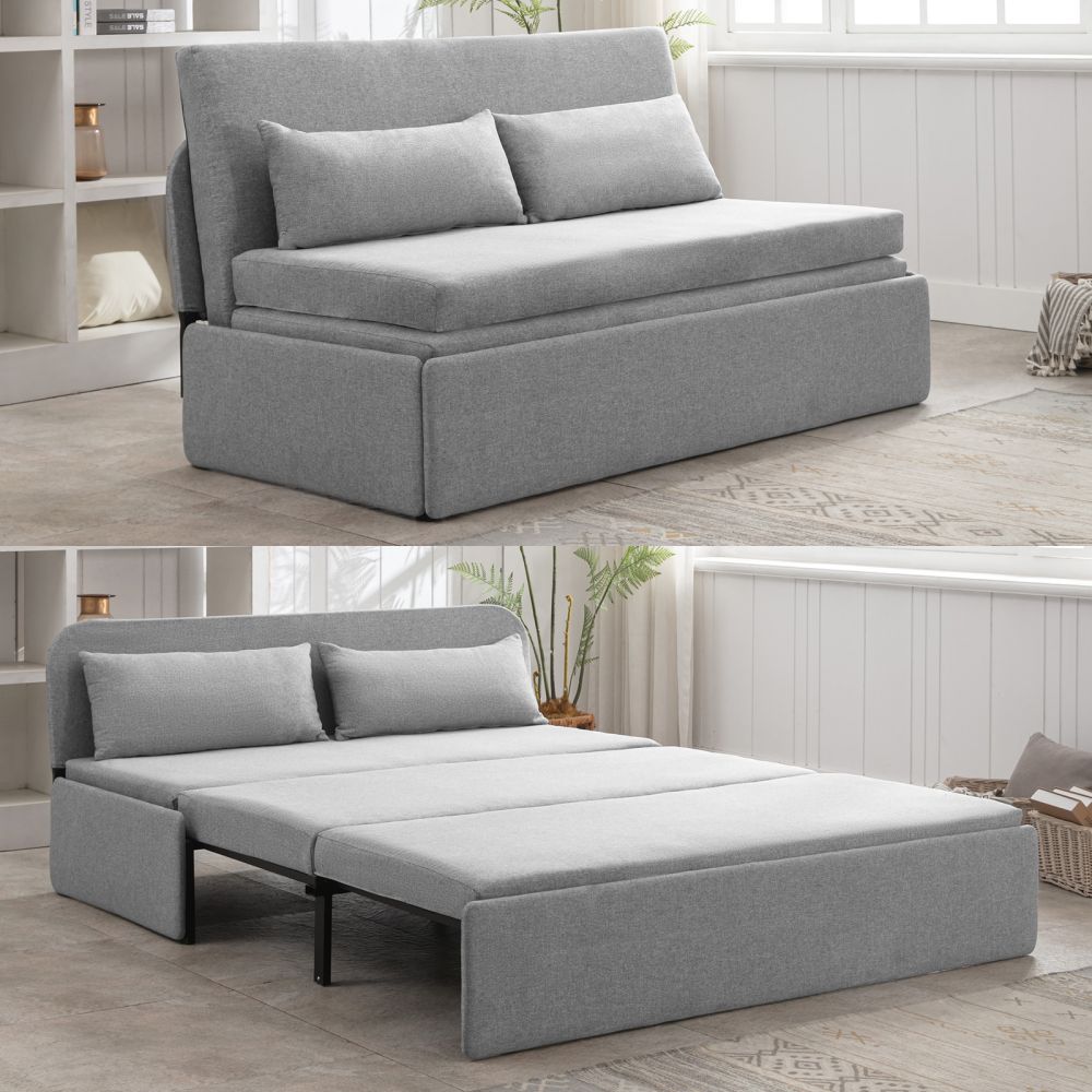 Mjkone 2 In 1 Pull Out Sofa Bed Couch Reclining Loveseat