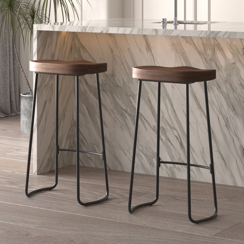Solid Wood Bar Table,Modern Bar Height Table with Footrest