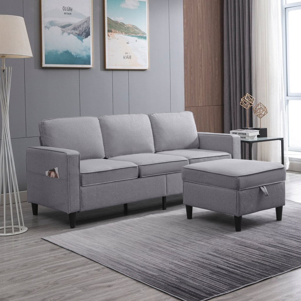 Mjkone Modular Sectional Sofa L-Shaped Couch with Storage Ottoman