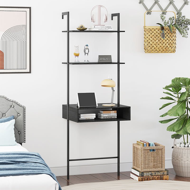Shelves | Wall Mounted Desk with 2-Tier Storage Shelf - MjkoneShelves