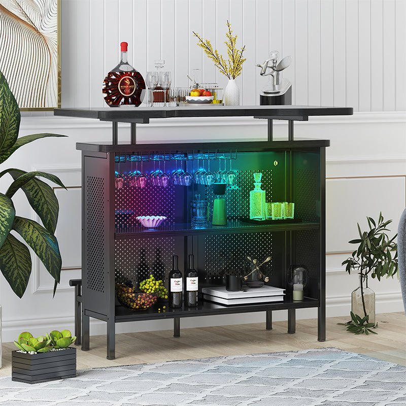 Wine & Liquor Cabinets | Bars & Wine Cabinets with LED Light by Remote Control - MjkoneCabinets